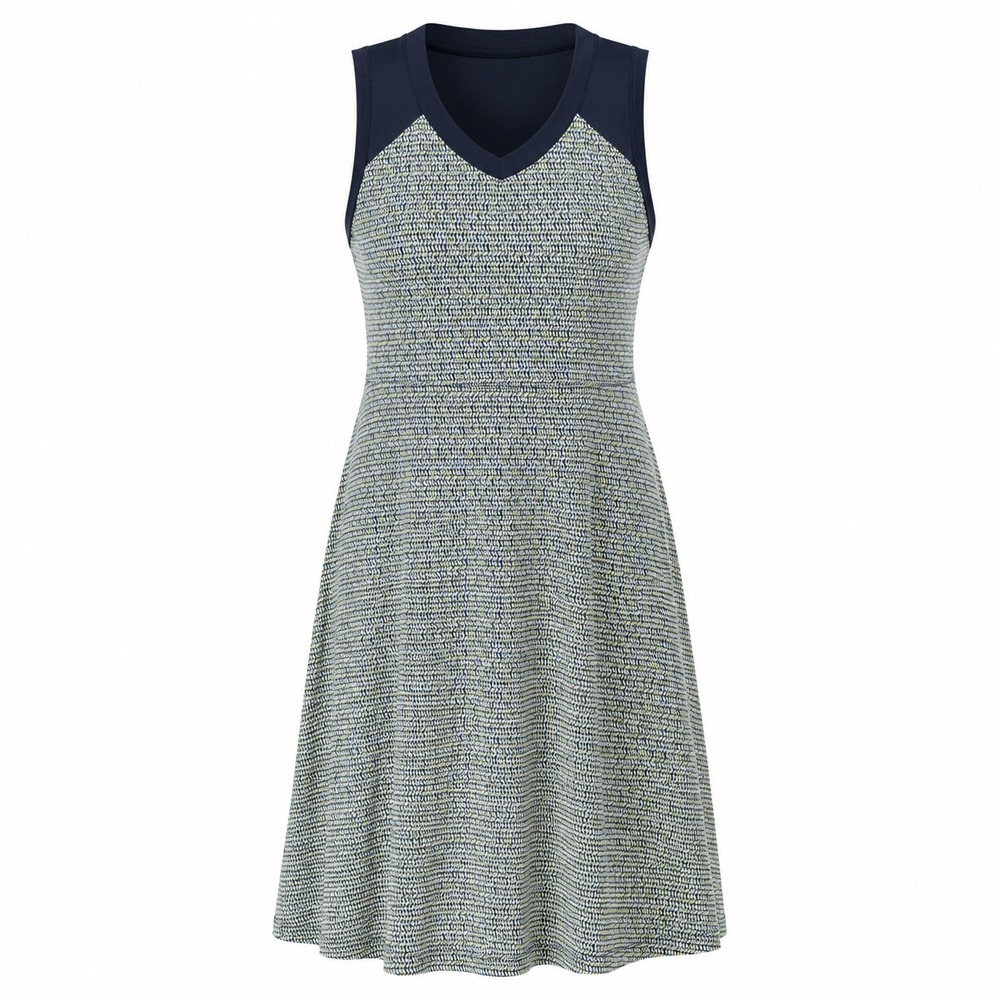 Title Nine Diamalete Tank Dress Womens Medium Blue Green Geometric Print Active
